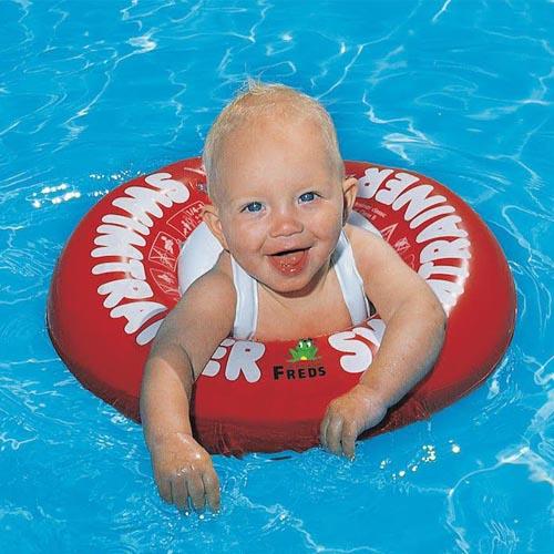 Freds swimtrainer classic, rood, voor babys 6-18 kg