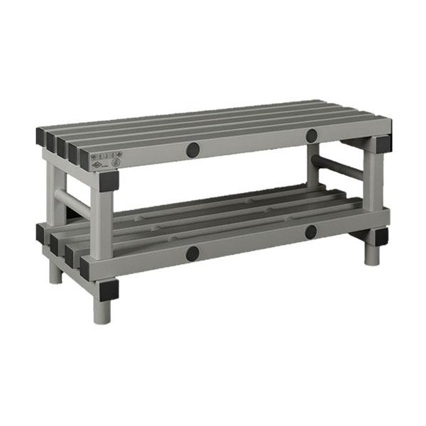 Rea kunststof zitbank 100x40x45 cm | met schoenen schap Rea kunststof zitbank 100x40x45 cm | met schoenen schap