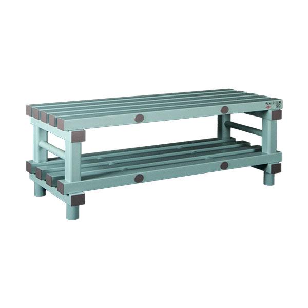 Rea kunststof zitbank 100x40x45 cm | met schoenen schap Rea kunststof zitbank 100x40x45 cm | met schoenen schap