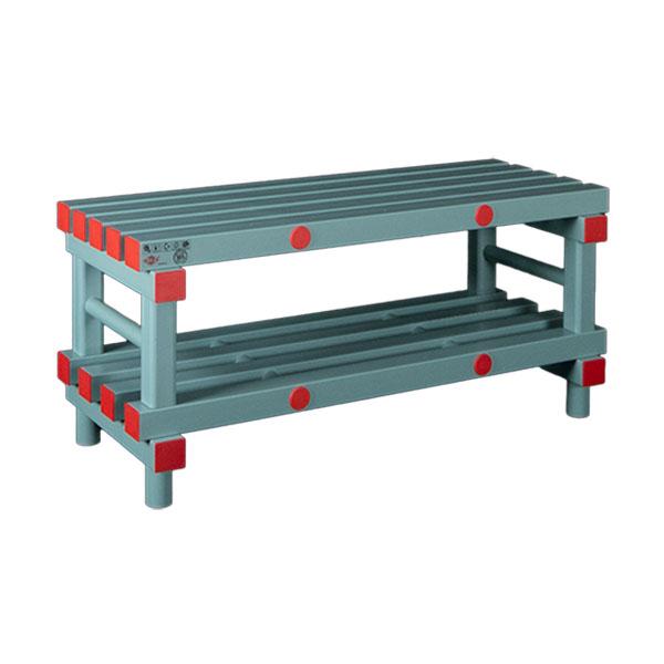 Rea kunststof zitbank 120x40x45 cm | met schoenen schap Rea kunststof zitbank 120x40x45 cm | met schoenen schap