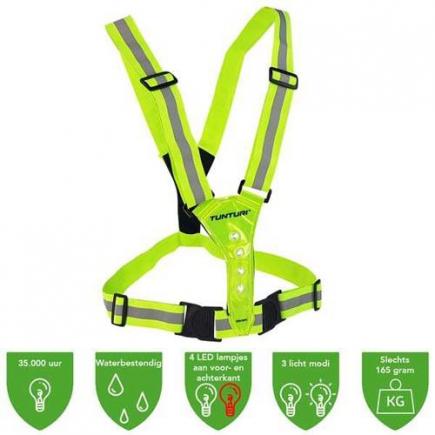 Tunturi runningvest X-shape LED-lights, one size fits all