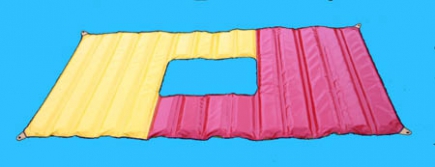 Wakmatras, pvc doek, rood/geel, 325x200x6 cm