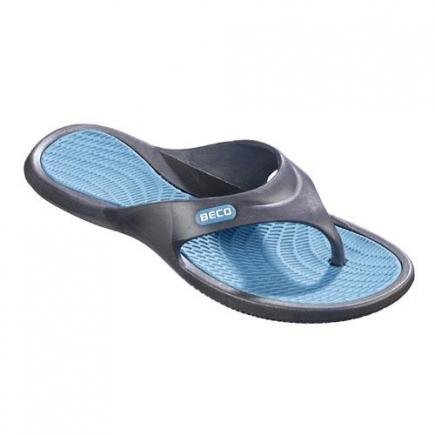 BECO dames teenslippers | zwart/turquoise