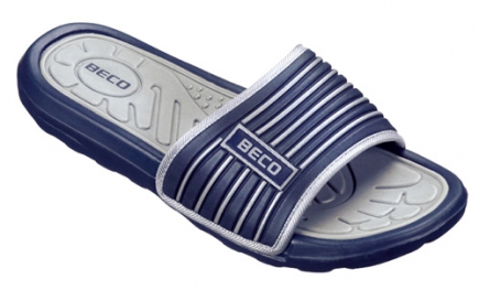 BECO heren slippers, donker blauw/grijs