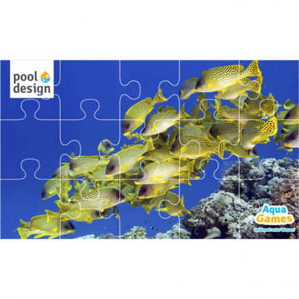 Onderwater puzzel gele vissen, 200x120 cm, 15-delig
