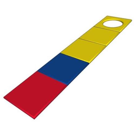 Survivalmat met gat 520x106 cm rood/blauw/geel