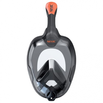 SEAC snorkelmasker Unica, S-M, zwart/oranje